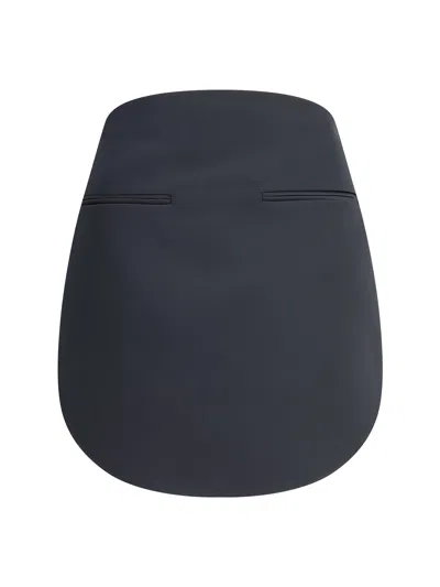 Courrèges Satin Miniskirt In Blue