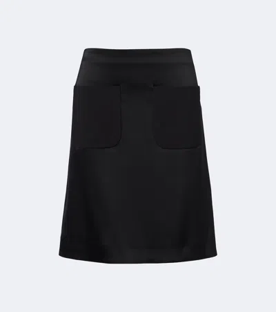 Courrèges Satin Pencil Skirt In Black
