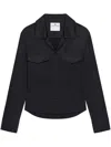 Courrèges Satin Shirt In Black