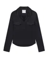 Courrèges Satin Shirt In Black