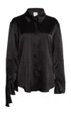 Courrèges Satin Shirt In Black