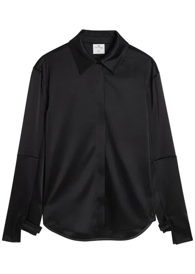 Courrèges Satin Shirt In Black
