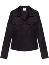 Courrèges Darted Satin Shirt In Schwarz