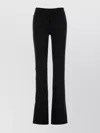 Courrèges Satin Trousers With Flared Hem And Pockets In Multi