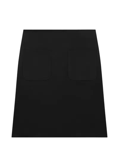 Courrèges Satin-finish Pocket-detail Mini Skirt In Black