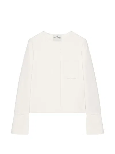 Courrèges Satin-trimmed Tailored Jacket In White