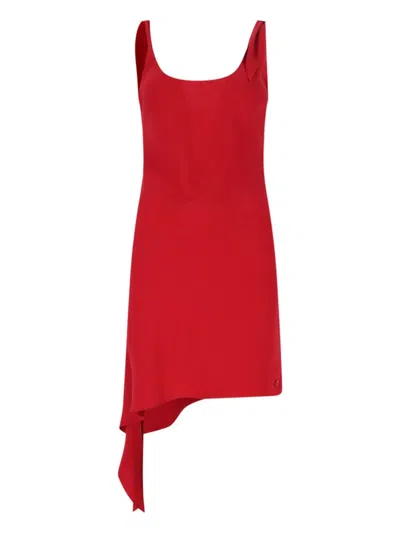 COURRÈGES SCARF" ASYMMETRIC MINI DRESS - RED