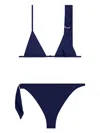 Courrèges Scarf Bikini With Triangle Top And Adjustable Spaghetti Straps In Blue