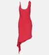 Courrèges Scarf-detail Asymmetric Minidress In Ruby