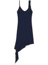Courrèges Knot Asymmetric Midi Dress In Blau