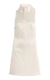 Courrèges Scarf-neck Satin Mini Dress In Ivory