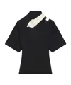 Courrèges Panelled-scarf Top In Black