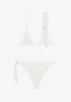 Courrèges White Scarf Bikini Set In White