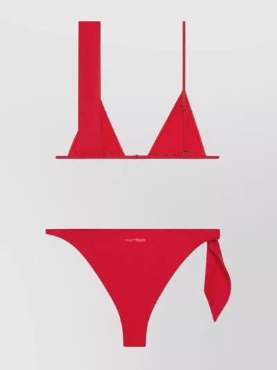 Courrèges Scarf Triangle Top Side Tie Bottom Bikini Set In Purple