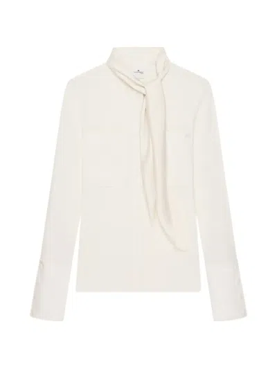 Courrèges Scarf-collar Shirt In White