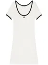 Courrèges Scoop Neck Dress With Embroidered Logo In White