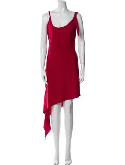 Pre-owned Courrèges Scoop Neck Long Dress W/ Tags In Red