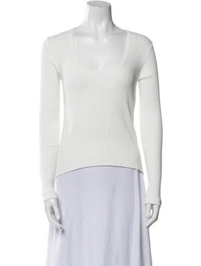 Pre-owned Courrèges Scoop Neck Long Sleeve Top W/ Tags In White