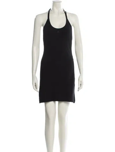 Pre-owned Courrèges Scoop Neck Mini Dress In Black