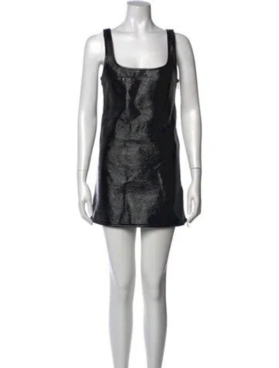 Pre-owned Courrèges Scoop Neck Mini Dress In Blue