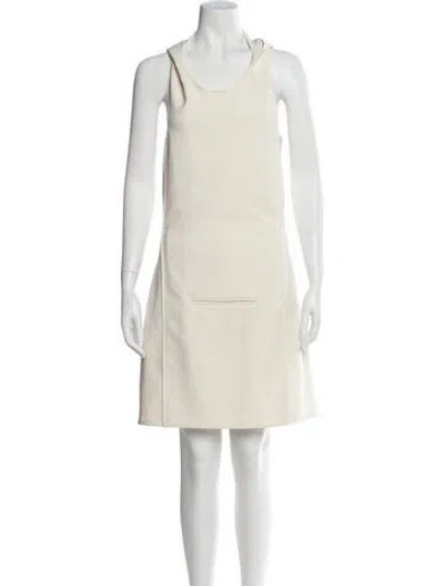Pre-owned Courrèges Scoop Neck Mini Dress In Neutral