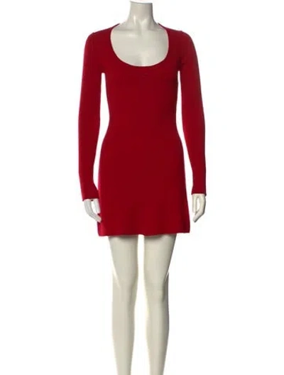 Pre-owned Courrèges Scoop Neck Mini Dress In Red