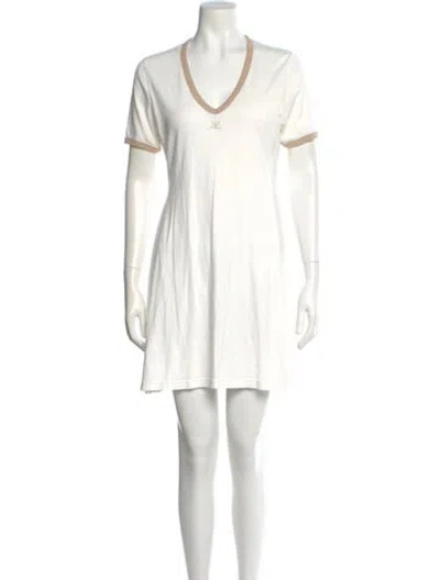 Pre-owned Courrèges Scoop Neck Mini Dress In White