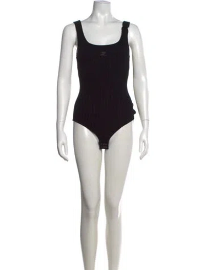 Pre-owned Courrèges Scoop Neck Sleeveless Bodysuit In Black