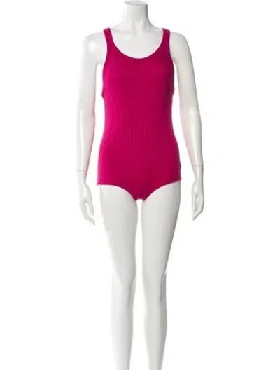 Pre-owned Courrèges Scoop Neck Sleeveless Bodysuit In Pink