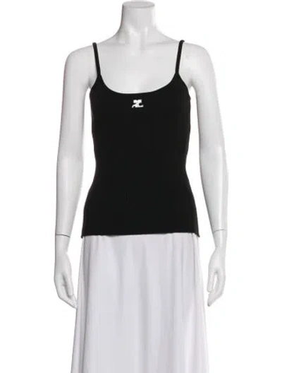 Pre-owned Courrèges Scoop Neck Sleeveless Top In Black