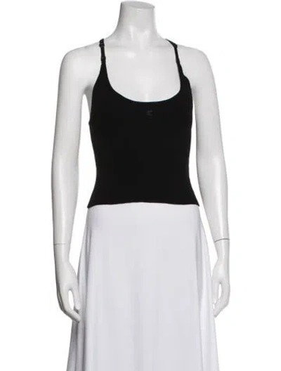 Pre-owned Courrèges Scoop Neck Sleeveless Top In Black