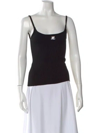 Pre-owned Courrèges Scoop Neck Sleeveless Top In Blue