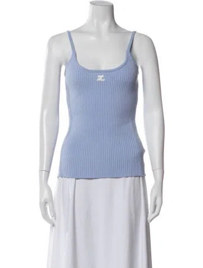 Pre-owned Courrèges Scoop Neck Sleeveless Top In Blue