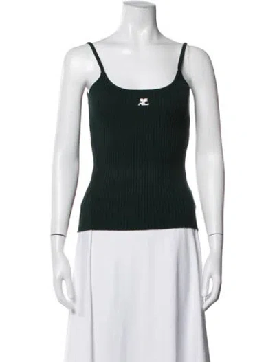 Pre-owned Courrèges Scoop Neck Sleeveless Top In Green