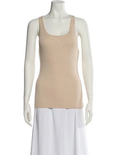Pre-owned Courrèges Scoop Neck Sleeveless Top In Neutral