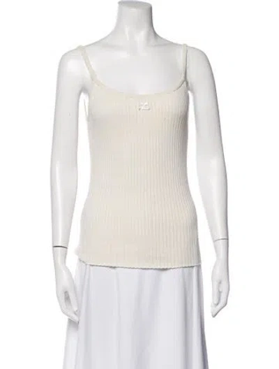 Pre-owned Courrèges Scoop Neck Sleeveless Top In Neutrals