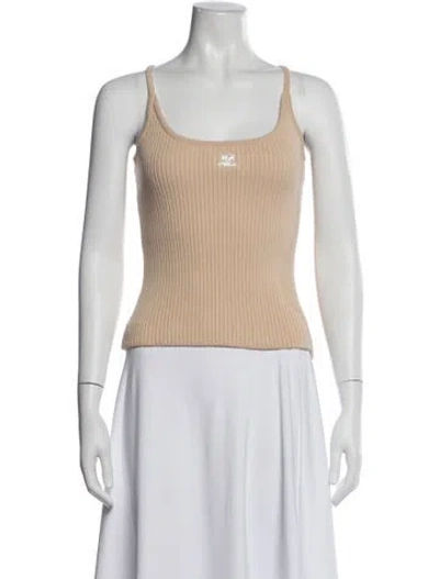 Pre-owned Courrèges Scoop Neck Sleeveless Top In Neutrals