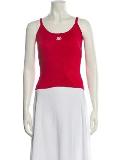Pre-owned Courrèges Scoop Neck Sleeveless Top In Red