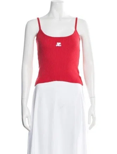 Pre-owned Courrèges Scoop Neck Sleeveless Top In Red