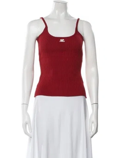 Pre-owned Courrèges Scoop Neck Sleeveless Top In Red