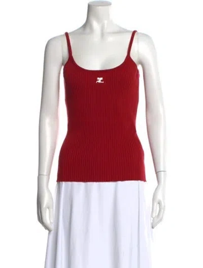 Pre-owned Courrèges Scoop Neck Sleeveless Top W/ Tags In Red