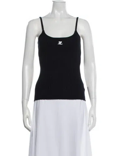 Pre-owned Courrèges Scoop Neck Sleeveless Top In White