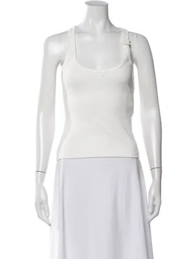 Pre-owned Courrèges Scoop Neck Sleeveless Top In White