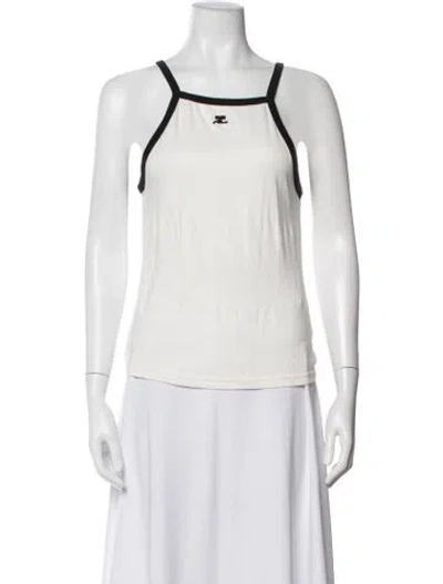 Pre-owned Courrèges Scoop Neck Sleeveless Top In White