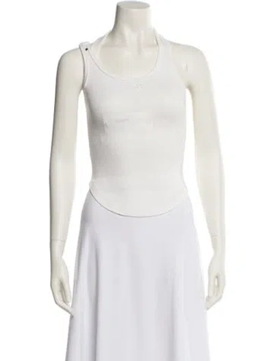 Pre-owned Courrèges Scoop Neck Sleeveless Top In Yellow