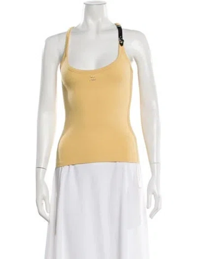 Pre-owned Courrèges Scoop Neck Sleeveless Top In Yellow