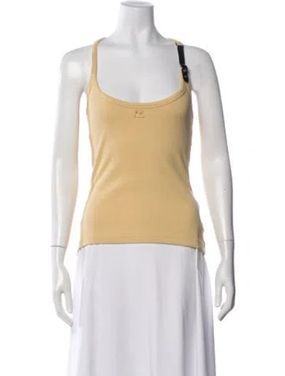 Pre-owned Courrèges Scoop Neck Sleeveless Top In Yellow