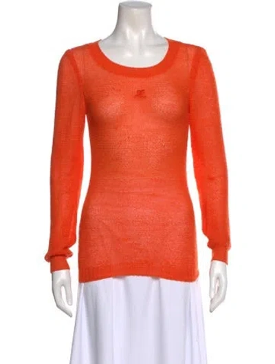 Pre-owned Courrèges Scoop Neck Sweater In Orange