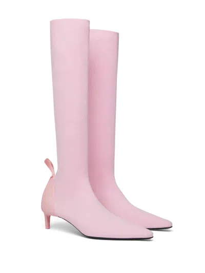 Courrèges Scuba 40mm Knitted Boots In Pink