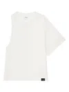 Courrèges Scube One Shoulder Cotton T-shirt In White